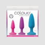 colours – kit de dilatadores anales multicolor – tres plugs anales de diferentes tamaños